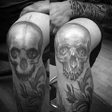 tattoo above knee|knee skull tattoo.